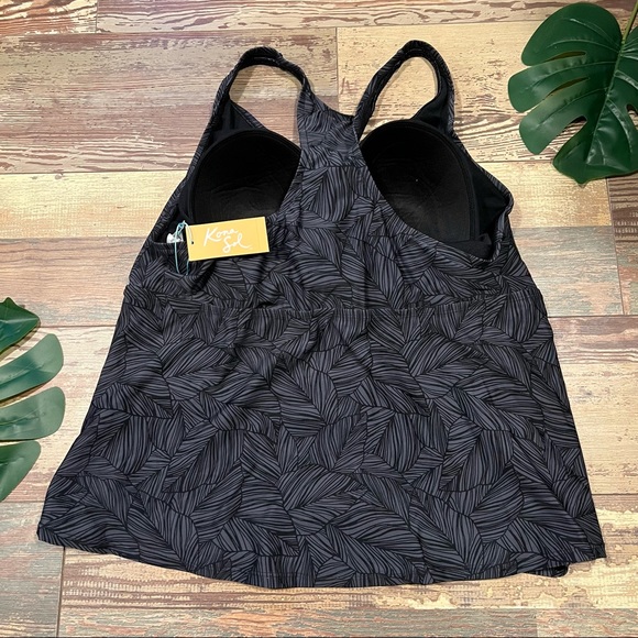 Grey Printed Pattern Tankini | Kona Sol - Picture 2 of 3